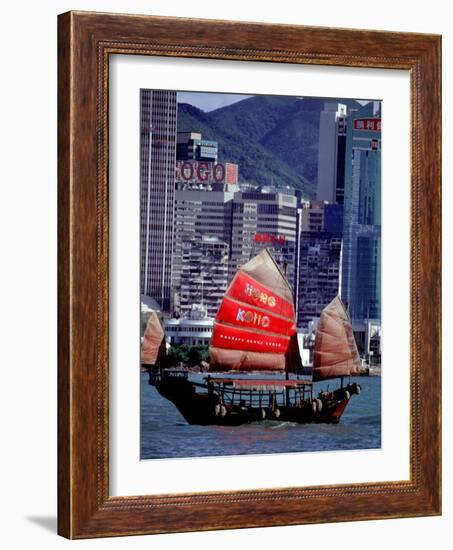 Chinese Junks in Hong Kong Waters, Duk Ling, Victoria Harbour, Hong Kong-Russell Gordon-Framed Photographic Print