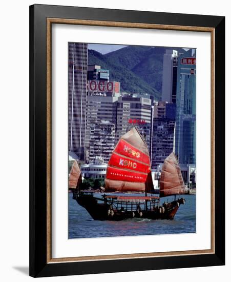 Chinese Junks in Hong Kong Waters, Duk Ling, Victoria Harbour, Hong Kong-Russell Gordon-Framed Photographic Print