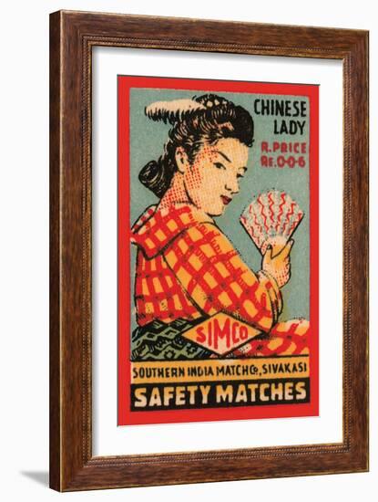 Chinese Lady Safety Matches-null-Framed Art Print