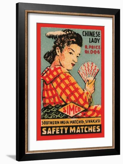 Chinese Lady Safety Matches-null-Framed Art Print