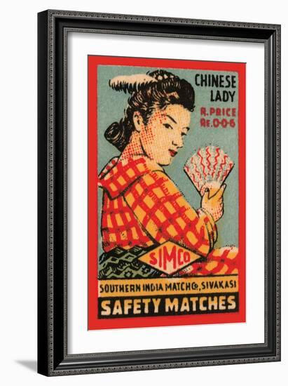 Chinese Lady Safety Matches-null-Framed Art Print