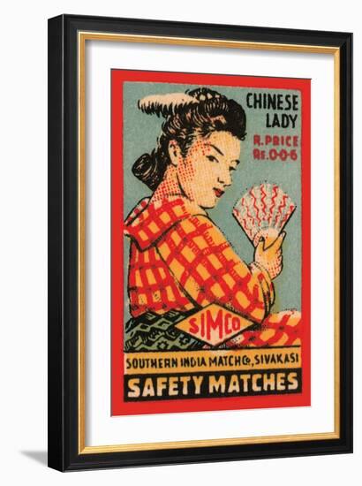 Chinese Lady Safety Matches-null-Framed Art Print