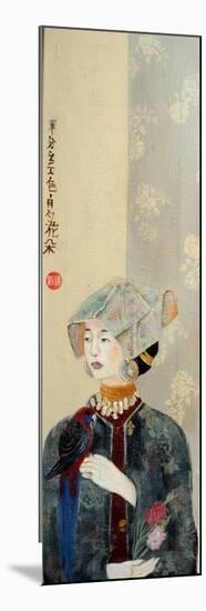 Chinese Lady with Bonnet and Rosella, 2015-Susan Adams-Mounted Giclee Print