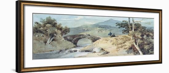 Chinese Landscape with Bridge-George Chinnery-Framed Giclee Print