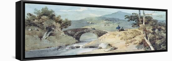 Chinese Landscape with Bridge-George Chinnery-Framed Premier Image Canvas