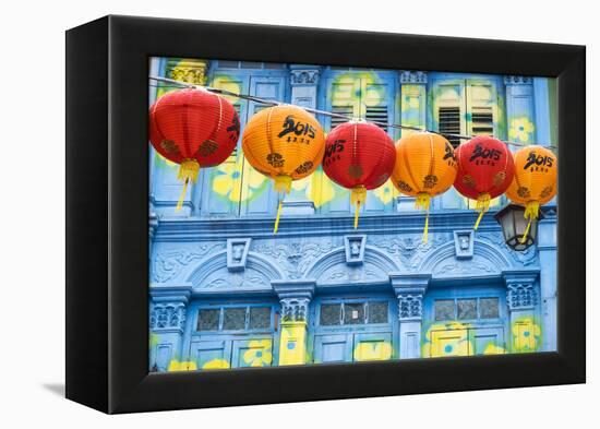 Chinese Lanterns and Colourful Old Building, Singapore-Peter Adams-Framed Premier Image Canvas