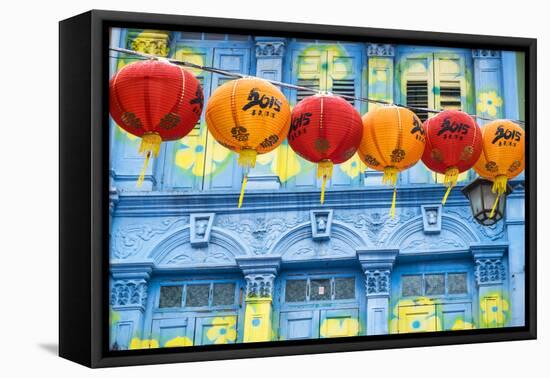 Chinese Lanterns and Colourful Old Building, Singapore-Peter Adams-Framed Premier Image Canvas
