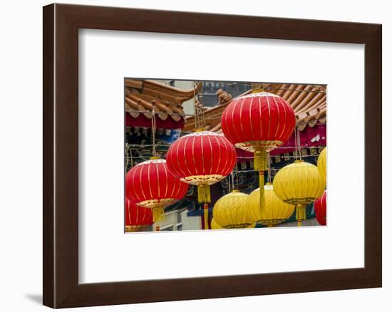 Chinese lanterns at Sik Sik Yuen Wong Tai Sin Temple, Kowloon, Hong Kong, China.-Michael DeFreitas-Framed Photographic Print