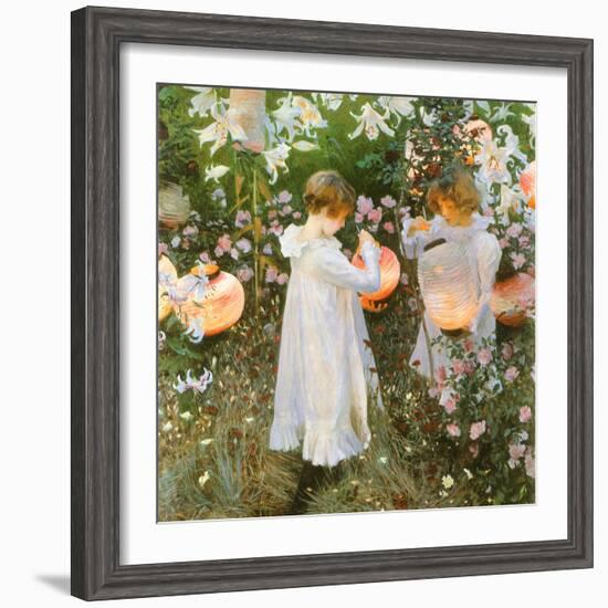 Chinese Lanterns, Girls, 1885-John Singer Sargent-Framed Giclee Print