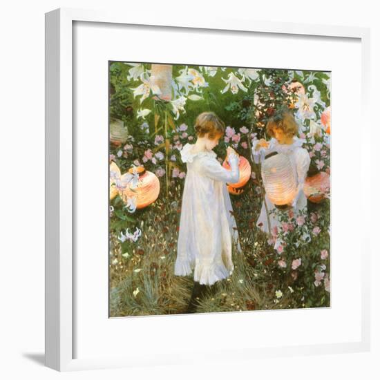 Chinese Lanterns, Girls, 1885-John Singer Sargent-Framed Giclee Print