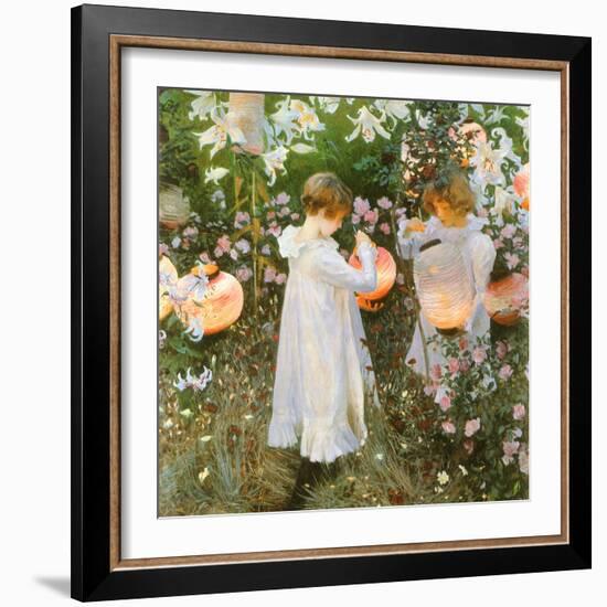 Chinese Lanterns, Girls, 1885-John Singer Sargent-Framed Giclee Print