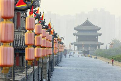 Chinese Lanterns Views From Atop City Wall Xi An China Photographic Print By Stuart Westmorland Art Com