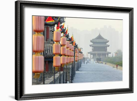 Chinese Lanterns, Views from Atop City Wall, Xi'An, China-Stuart Westmorland-Framed Photographic Print