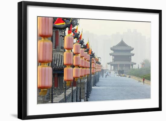 Chinese Lanterns, Views from Atop City Wall, Xi'An, China-Stuart Westmorland-Framed Photographic Print