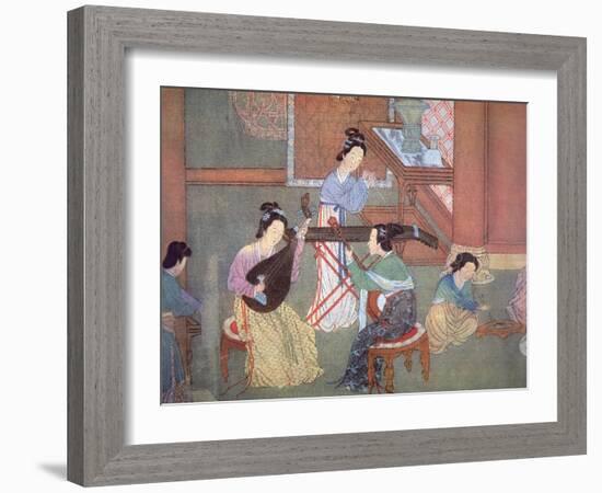 Chinese Lute, Moon Guitar and Table Zither-Chinese School-Framed Giclee Print