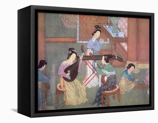 Chinese Lute, Moon Guitar and Table Zither-Chinese School-Framed Premier Image Canvas