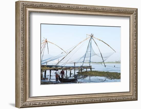 Chinese Nets at Dawn, Fort Kochi (Cochin), Kerala, India, South Asia-Ben Pipe-Framed Photographic Print