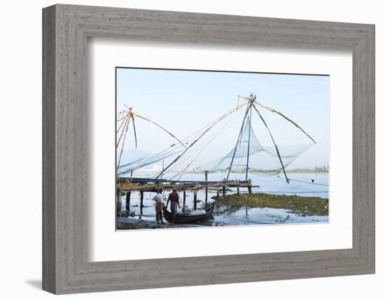 Chinese Nets at Dawn, Fort Kochi (Cochin), Kerala, India, South Asia-Ben Pipe-Framed Photographic Print