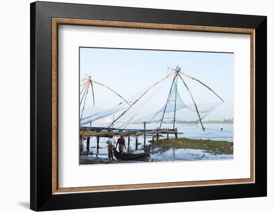 Chinese Nets at Dawn, Fort Kochi (Cochin), Kerala, India, South Asia-Ben Pipe-Framed Photographic Print