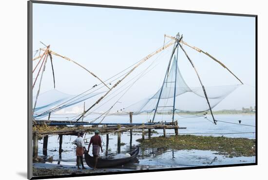 Chinese Nets at Dawn, Fort Kochi (Cochin), Kerala, India, South Asia-Ben Pipe-Mounted Photographic Print