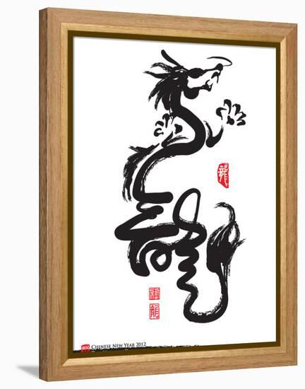 Chinese New Year Calligraphy For The Year Of Dragon-yienkeat-Framed Stretched Canvas