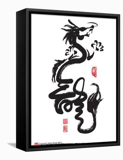 Chinese New Year Calligraphy For The Year Of Dragon-yienkeat-Framed Stretched Canvas