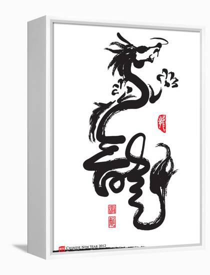 Chinese New Year Calligraphy For The Year Of Dragon-yienkeat-Framed Stretched Canvas