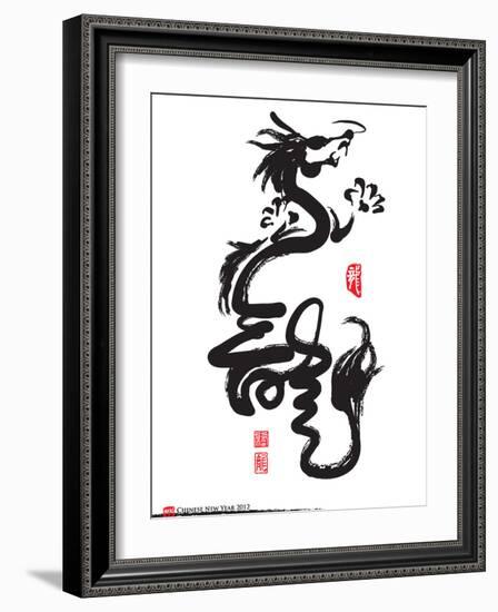 Chinese New Year Calligraphy For The Year Of Dragon-yienkeat-Framed Premium Giclee Print