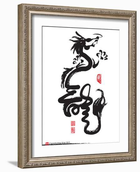 Chinese New Year Calligraphy For The Year Of Dragon-yienkeat-Framed Art Print