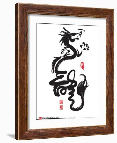 Chinese New Year Calligraphy For The Year Of Dragon-yienkeat-Framed Art Print