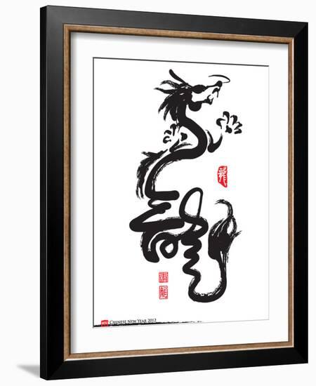 Chinese New Year Calligraphy For The Year Of Dragon-yienkeat-Framed Art Print