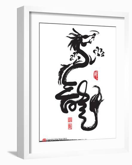 Chinese New Year Calligraphy For The Year Of Dragon-yienkeat-Framed Art Print