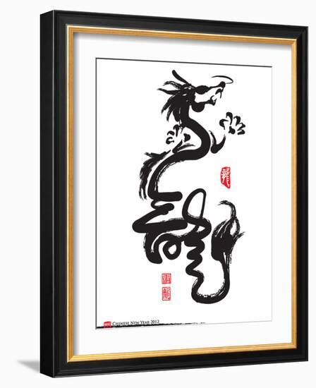 Chinese New Year Calligraphy For The Year Of Dragon-yienkeat-Framed Art Print