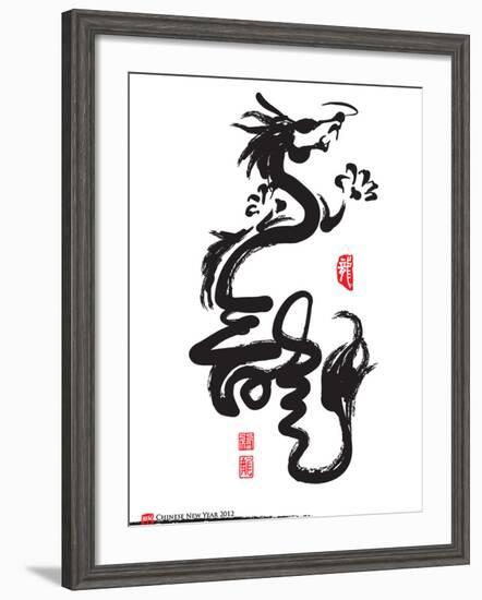 Chinese New Year Calligraphy For The Year Of Dragon-yienkeat-Framed Art Print