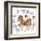 Chinese New Year Horse Color with Twelve Zodiacs Illustration-jpldesigns-Framed Art Print