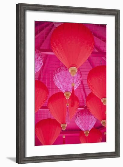 Chinese New Year Lanterns, Kowloon Bay, Kowloon, Hong Kong, China, Asia-Ian Trower-Framed Photographic Print