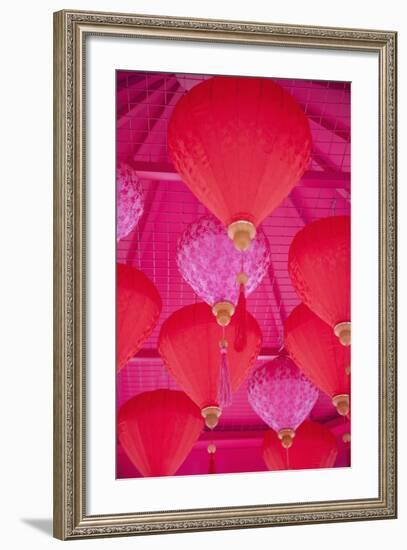 Chinese New Year Lanterns, Kowloon Bay, Kowloon, Hong Kong, China, Asia-Ian Trower-Framed Photographic Print