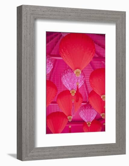 Chinese New Year Lanterns, Kowloon Bay, Kowloon, Hong Kong, China, Asia-Ian Trower-Framed Photographic Print