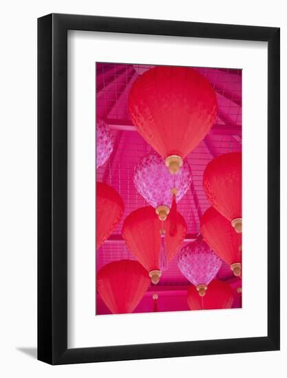 Chinese New Year Lanterns, Kowloon Bay, Kowloon, Hong Kong, China, Asia-Ian Trower-Framed Photographic Print