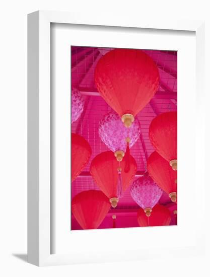 Chinese New Year Lanterns, Kowloon Bay, Kowloon, Hong Kong, China, Asia-Ian Trower-Framed Photographic Print