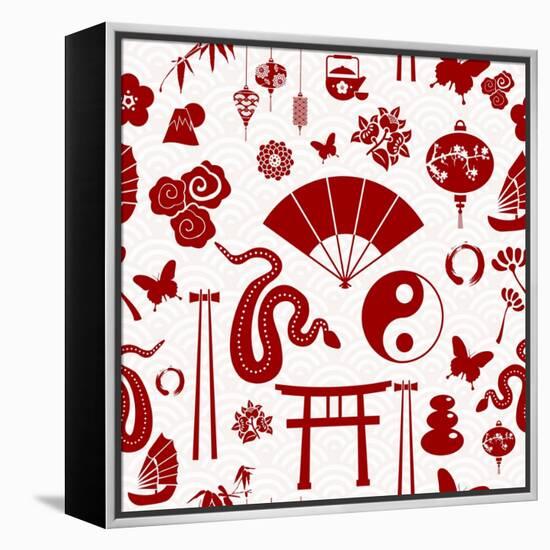 Chinese New Year of the Snake Pattern-cienpies-Framed Stretched Canvas