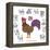 Chinese New Year Rooster Color with Twelve Zodiacs Illustration-jpldesigns-Framed Stretched Canvas