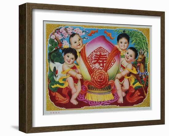 Chinese New Year's Good Luck Poster-null-Framed Giclee Print