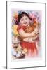 Chinese New Year's Poster with Girl Holding Chicken-null-Mounted Giclee Print
