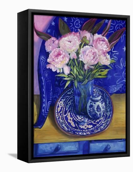 Chinese Peonies (Pivoines Chinoises)-Isy Ochoa-Framed Premier Image Canvas