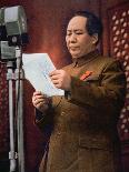 Mao Zedong Writing His 'On Protracted War' in a Cave-Dwelling in Yenan, 1938-Chinese Photographer-Photographic Print