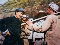 Mao Zedong Writing His 'On Protracted War' in a Cave-Dwelling in Yenan, 1938-Chinese Photographer-Mounted Photographic Print