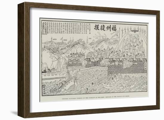 Chinese Pictorial Version of the Conflict at Foo-Chow, Repulse of the French Gun-Boats-null-Framed Giclee Print