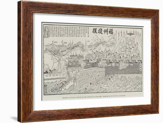 Chinese Pictorial Version of the Conflict at Foo-Chow, Repulse of the French Gun-Boats-null-Framed Giclee Print