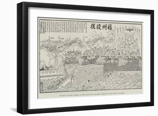 Chinese Pictorial Version of the Conflict at Foo-Chow, Repulse of the French Gun-Boats-null-Framed Giclee Print